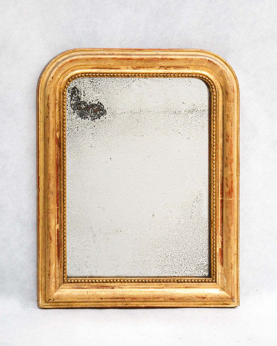 Set Of Two 19th C Petite French Gilt Rouge Louis Philippe Mirrors photo vinterior