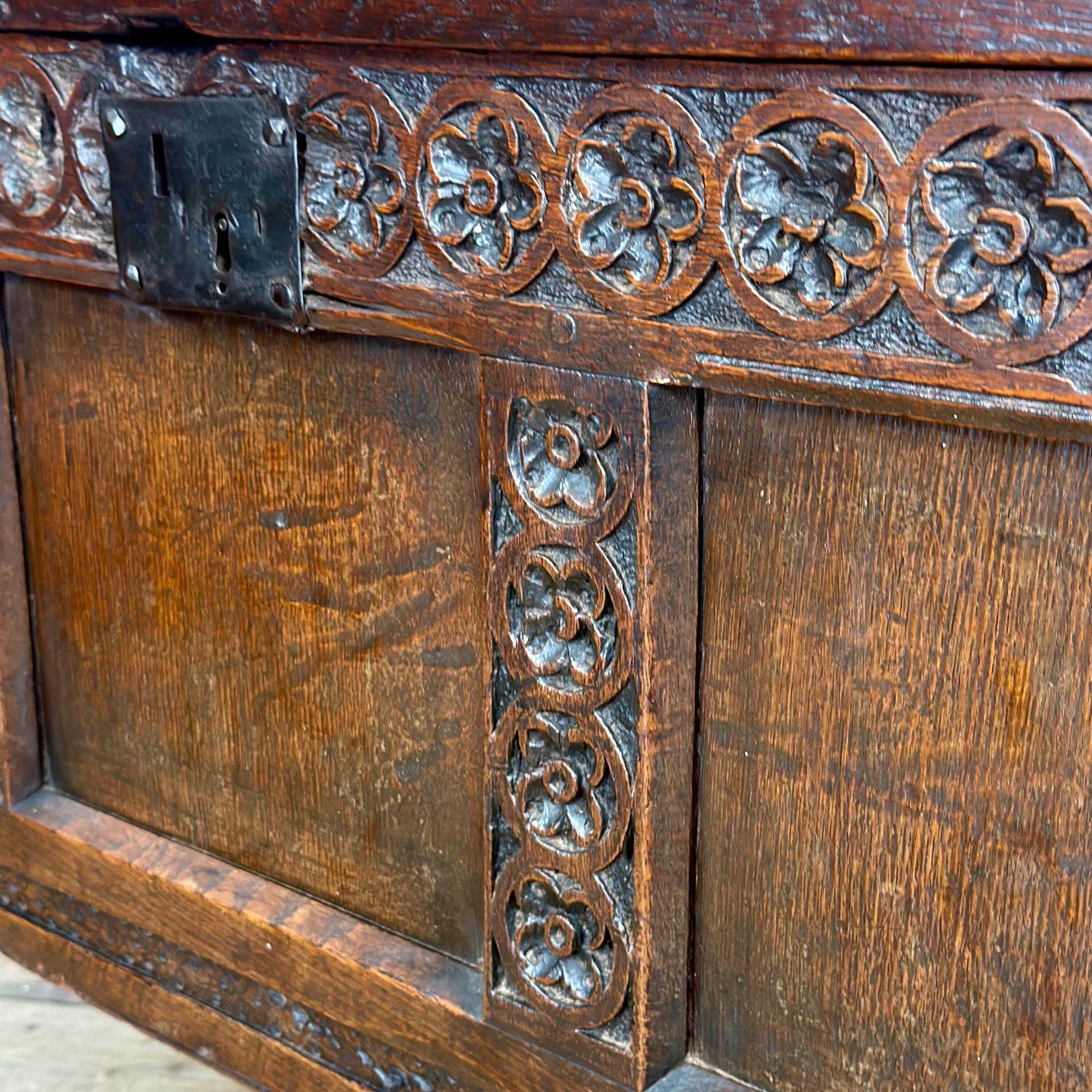 Antique 18th Century Carved Oak Coffer | Antique Coffer | Antique Furniture | Antiques | Antique Storage photo buy
