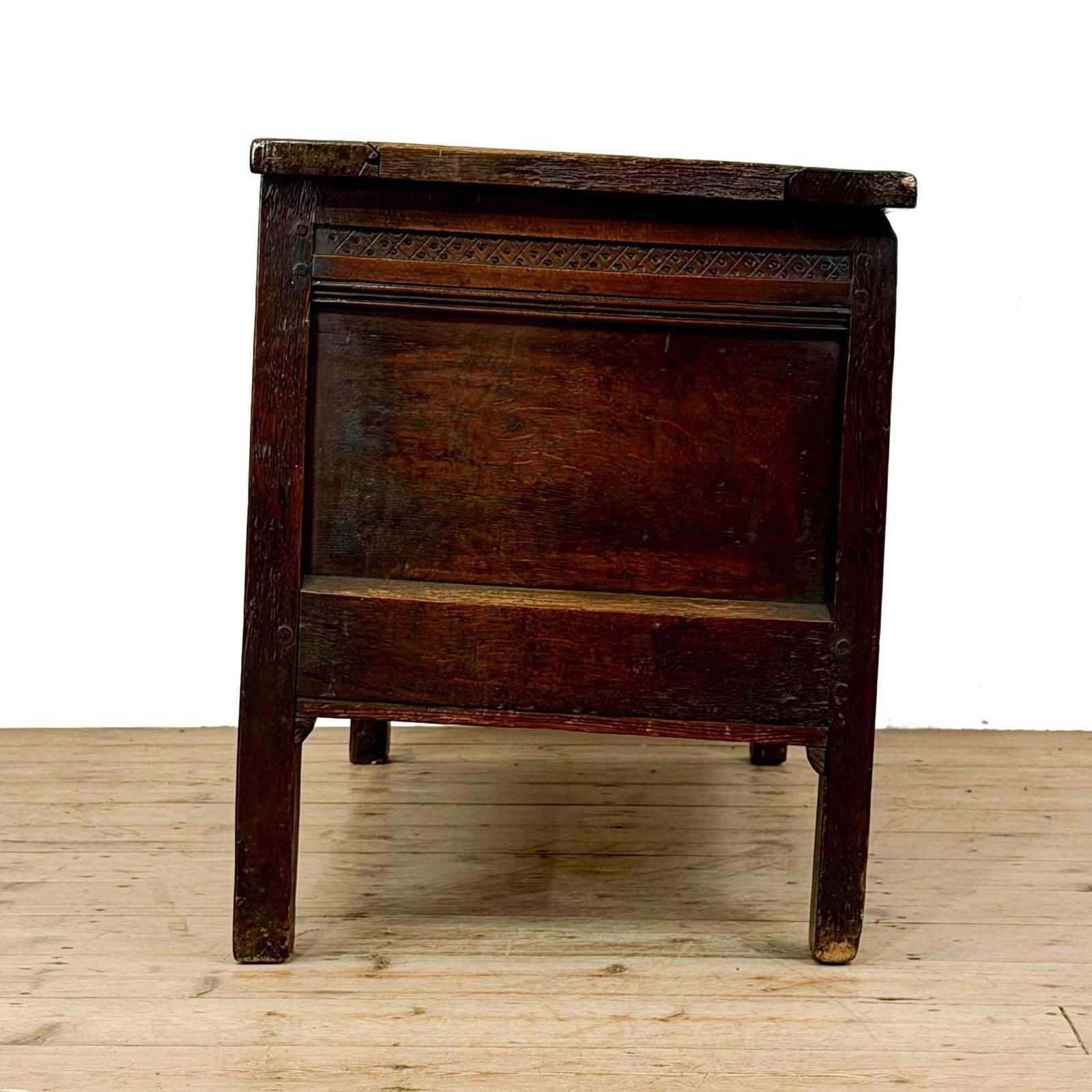 Antique 18th Century Carved Oak Coffer | Antique Coffer | Antique Furniture | Antiques | Antique Storage photo vintage