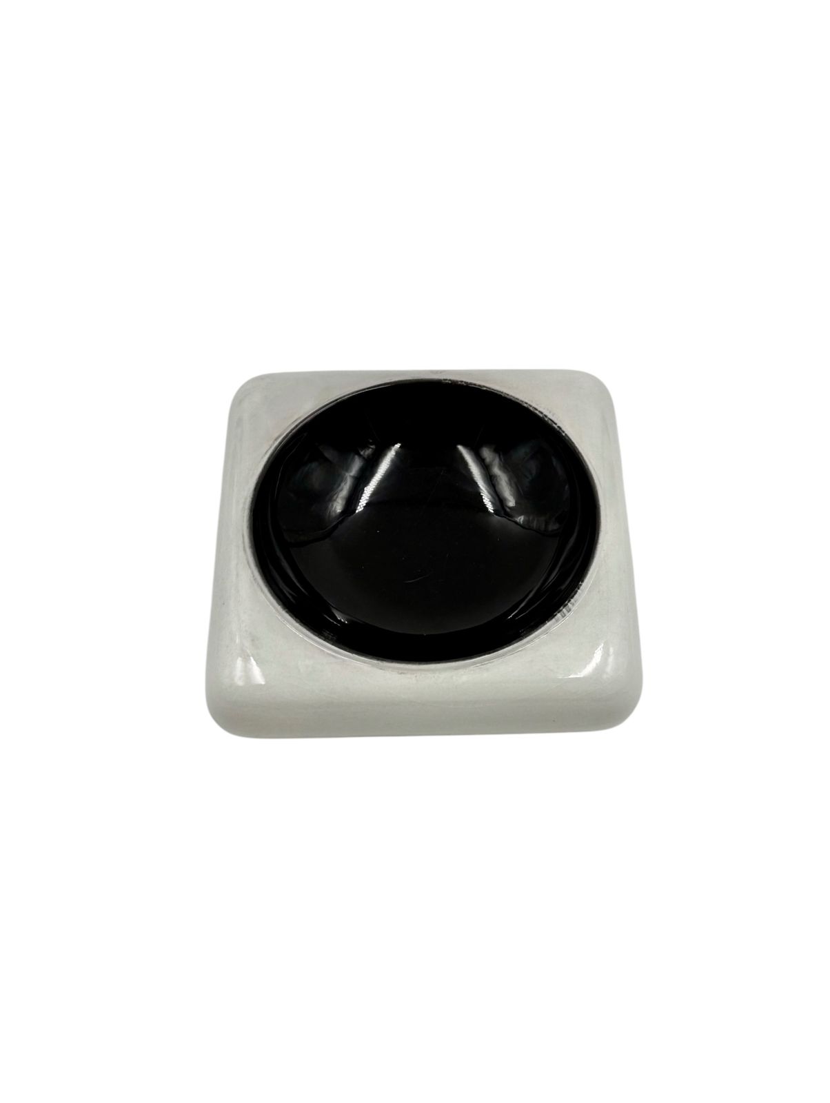 photo for sale Space Age Black And White Ceramic Ashtray / Vide Poche, Italy 1970s