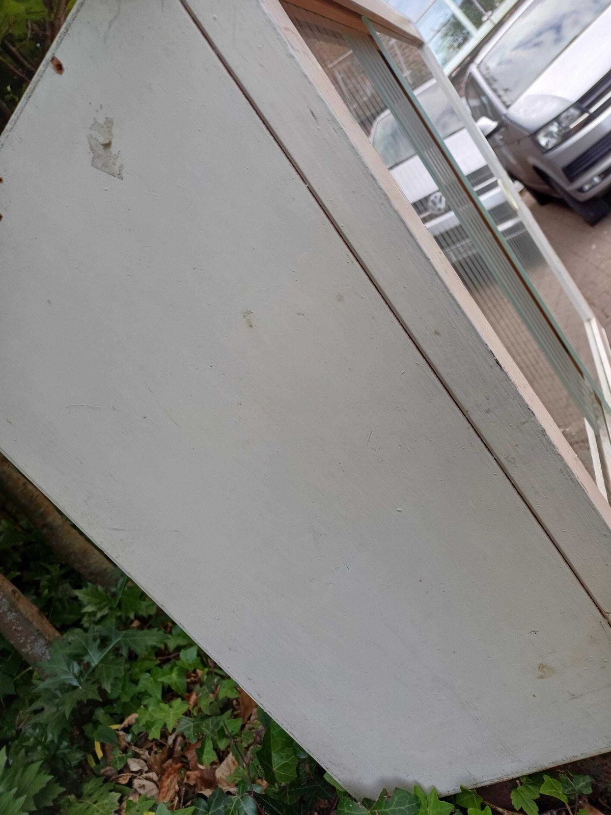 photo buy 1950s Painted Kitchen Bathroom Wall Cupboard With Sliding Ribbed Glass Doors Mid Century Utility Storage Cabinet