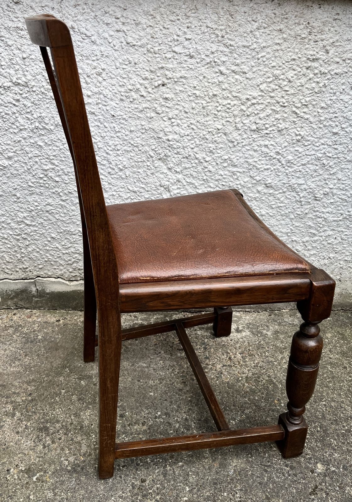 Pair Of Vintage Oak Dining Chairs Tudor Jacobean Farmhouse Carved Wooden Chairs photo vinterior