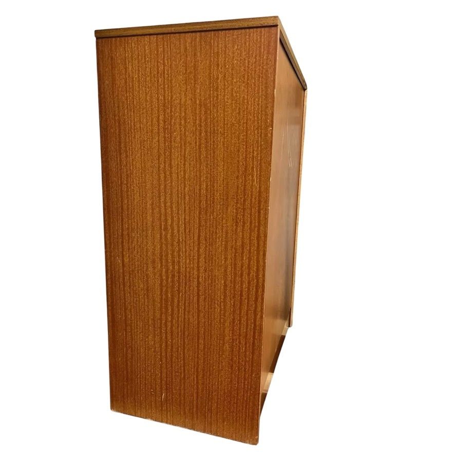 79.98 Homeworthy 4 Drawer Chest Of Drawers Mid Century Teak Effect 88cm photo