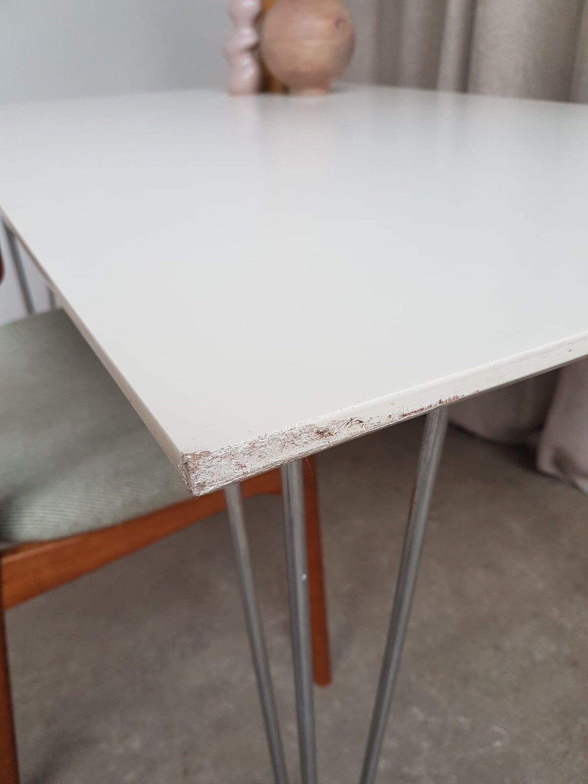 90.0 Vtg Late Mid Century Style Modernist Desk Dining Table Danish Scandi Retro R270 photo