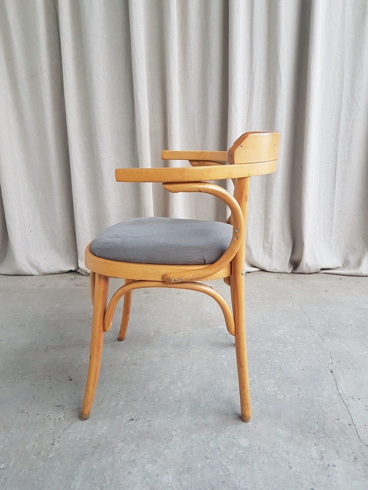 Vtg Late Mid Century Bistro Armchair Side Chair Dining Danish Scandi Retro R382 photo 125.0