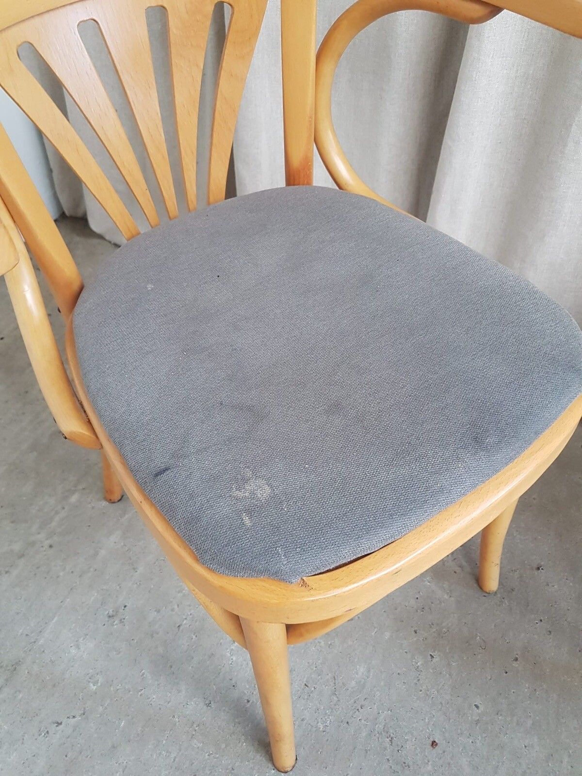 photo furniture Vtg Late Mid Century Bistro Armchair Side Chair Dining Danish Scandi Retro R382