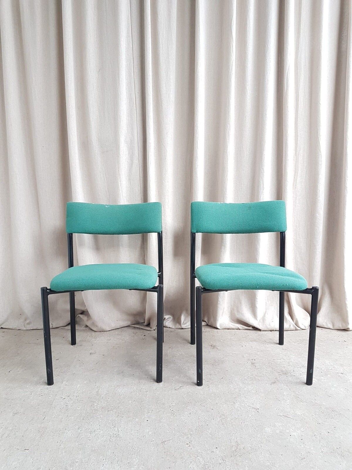 Vtg Late Mid Century Pair Of 2 Modernist Post Modern Style Dining Chairs R718 photo furniture