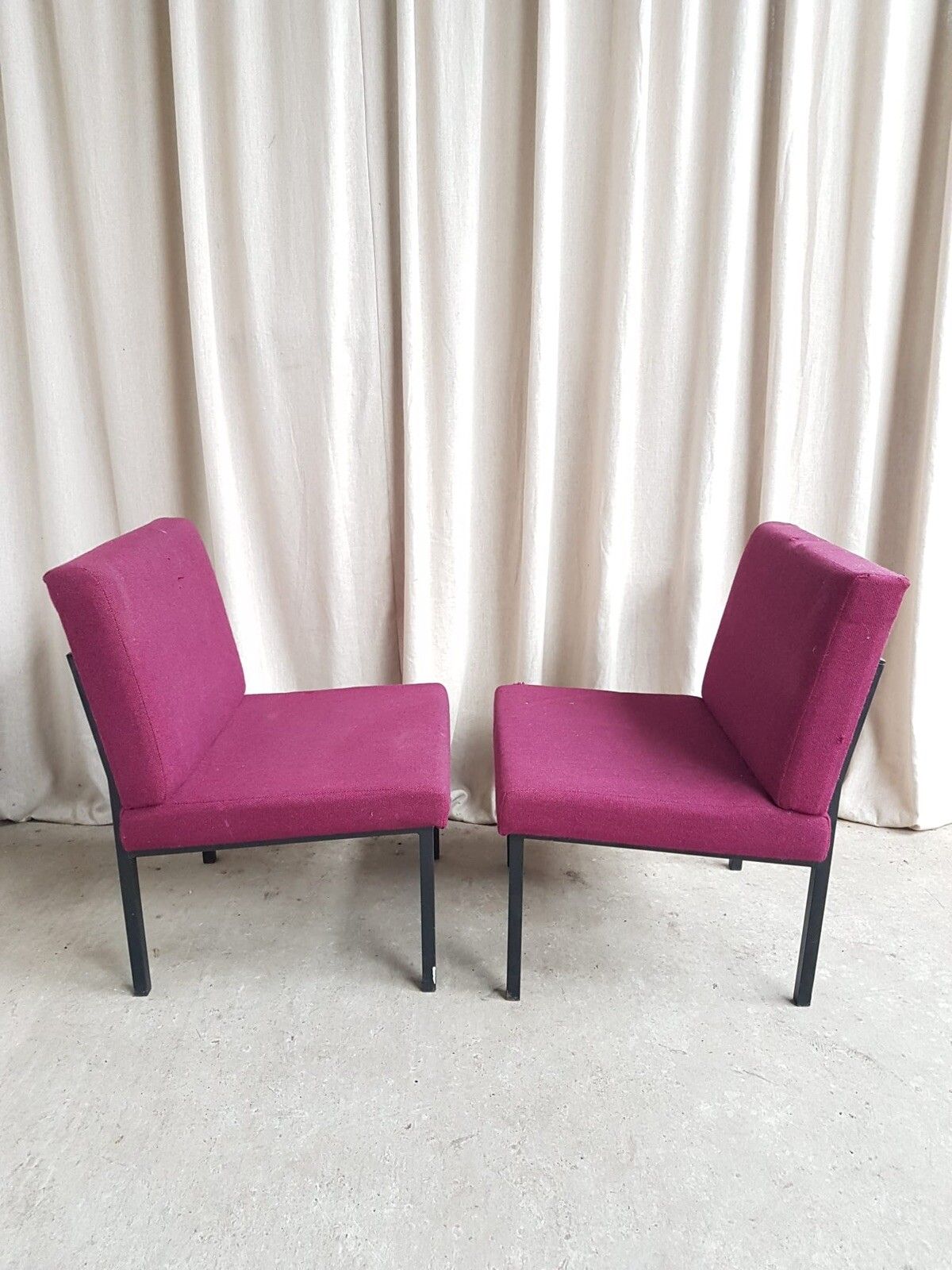Vtg Late Mid Century Pair Set Of 2 Modernist Studio Chairs Scandi Retro R726 photo Furniture