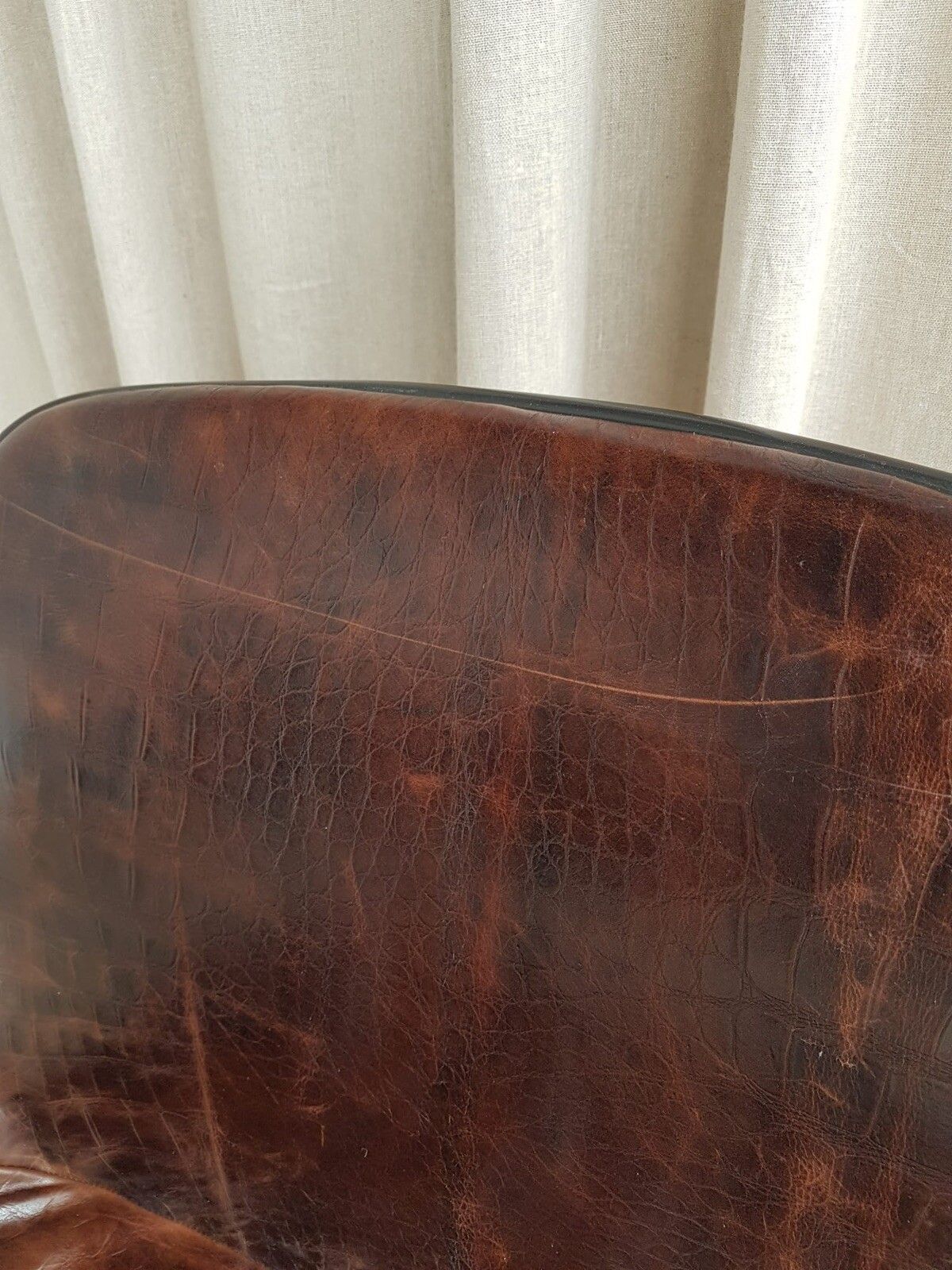 photo for sale Vtg Mid Century Modernist Chrome Leather Swivel Chair By Charles Pollock #389