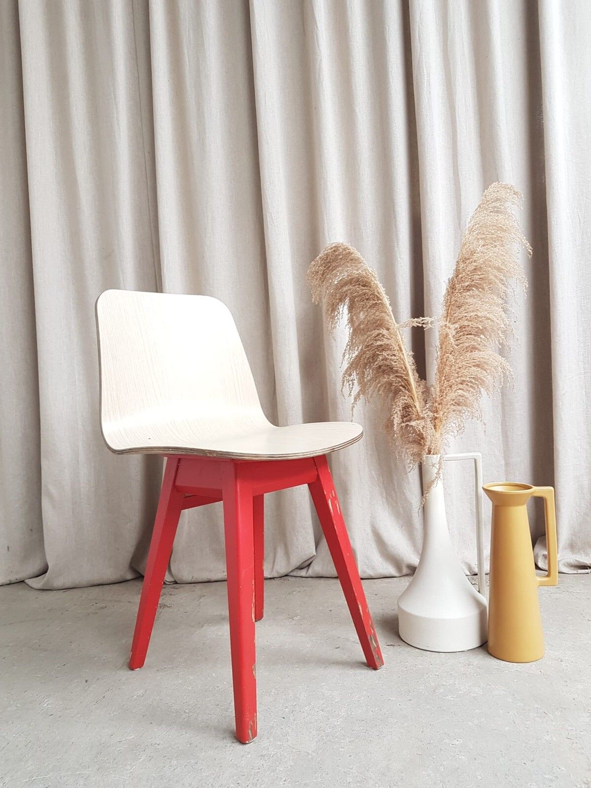 Vtg Mid Century Style Post Modern Modernist Dining Desk Side Chair Scandi R506