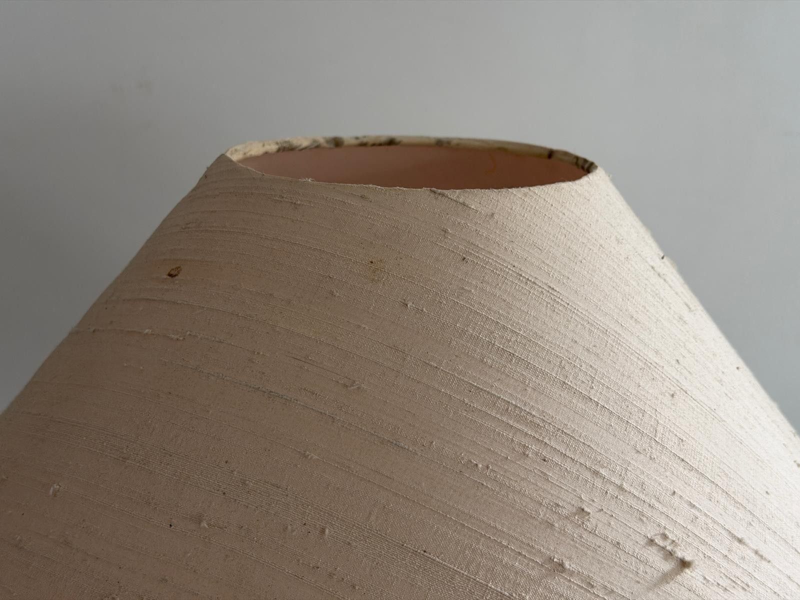 photo for sale Fabric Shade And Wood Table Lamp By Schröder & Co. Leuchten, 1960s, Germany
