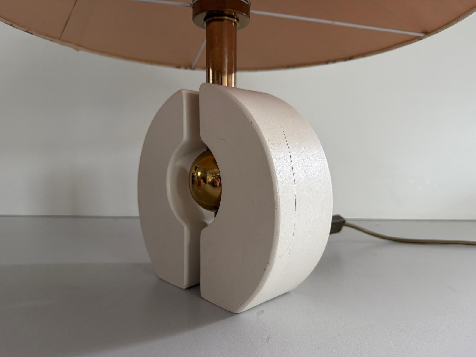 638.0 Fabric Shade And Wood Table Lamp By Schröder & Co. Leuchten, 1960s, Germany photo