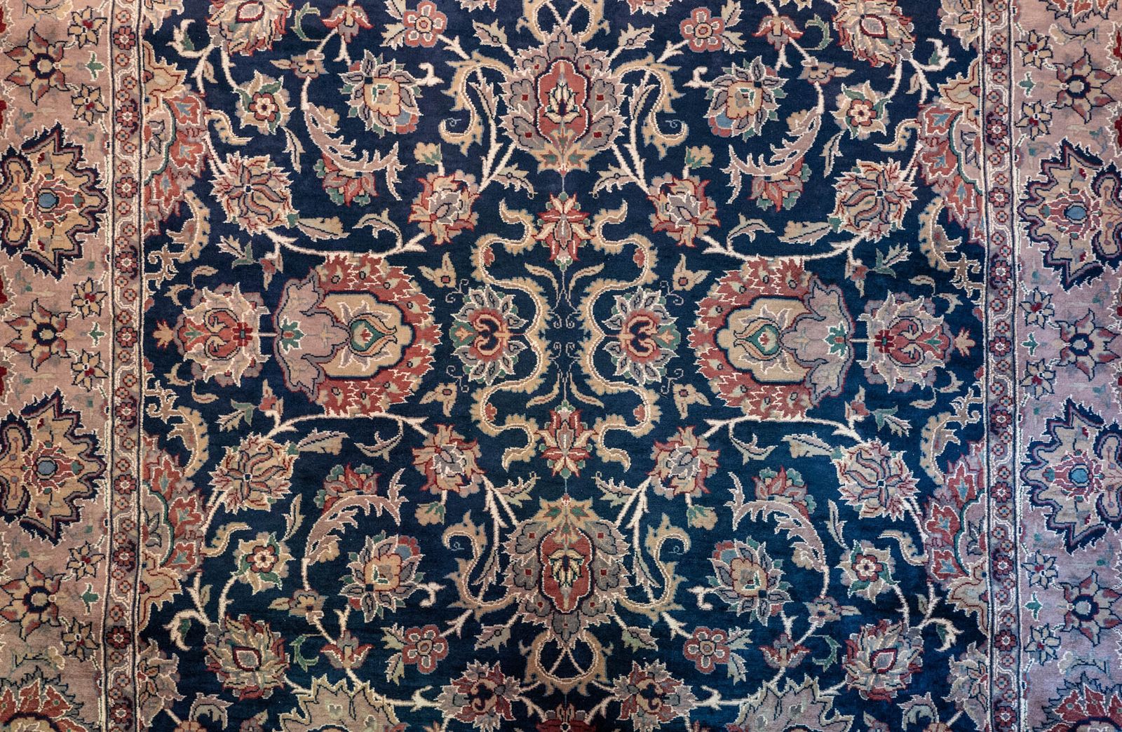 Fine Hand Knotted Indigo Wool & Silk Rug 154 X 260 Cm photo furniture