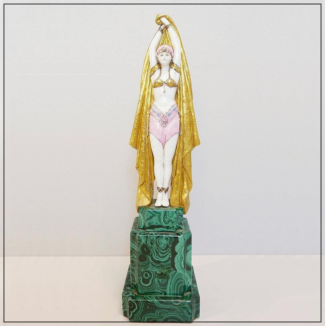 Antinea Art Deco Porcelain Statue Inspired By Demetre Chiparus, 42cm photo 804.0