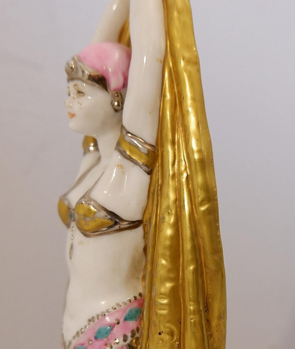 804.0 Antinea Art Deco Porcelain Statue Inspired By Demetre Chiparus, 42cm photo