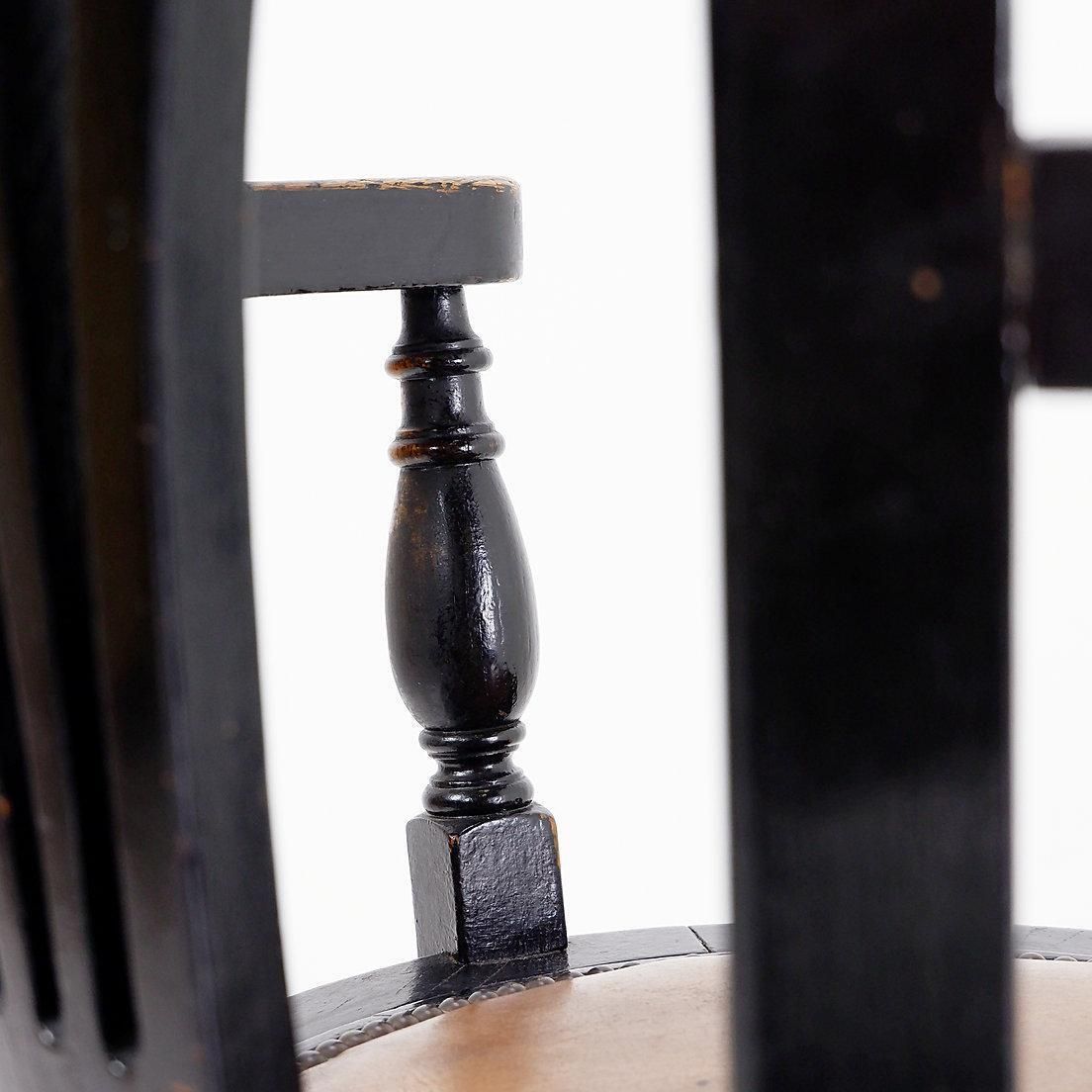 photo furniture 19th Century Black Stained Oak Liner Ship's Swivel Chair