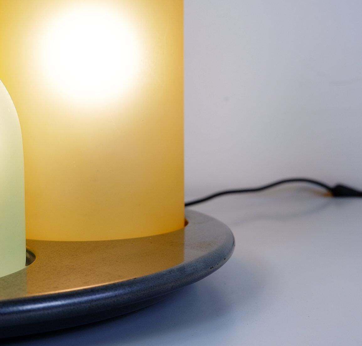 1686.0 "Bacco 1 2 3" Italian Murano Glass Table Lamp By Guido Rasati For Itre   1980s photo
