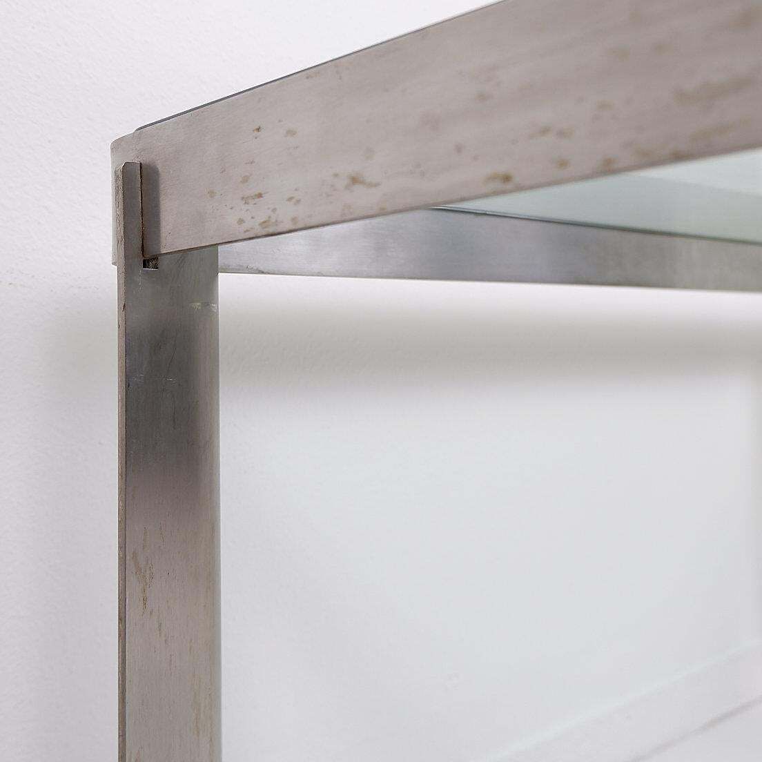 Steel And Thick Crystal Coffee Table T113 By Osvaldo Borsani For Tecno 1970s photo buy