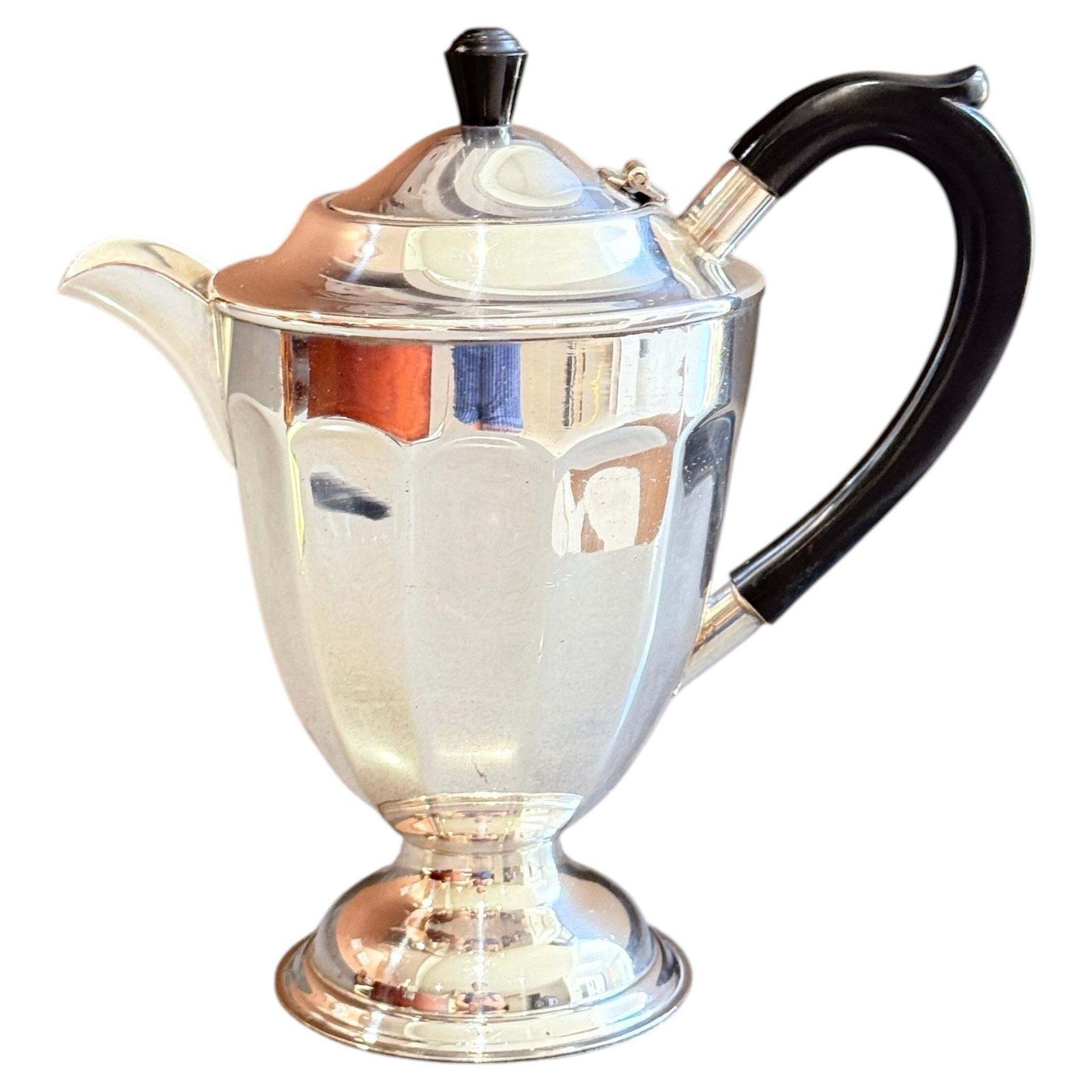 Vintage Engelse Verzilverde Koffiepot van Shuffleb, Art Deco Stijl Theepot Home