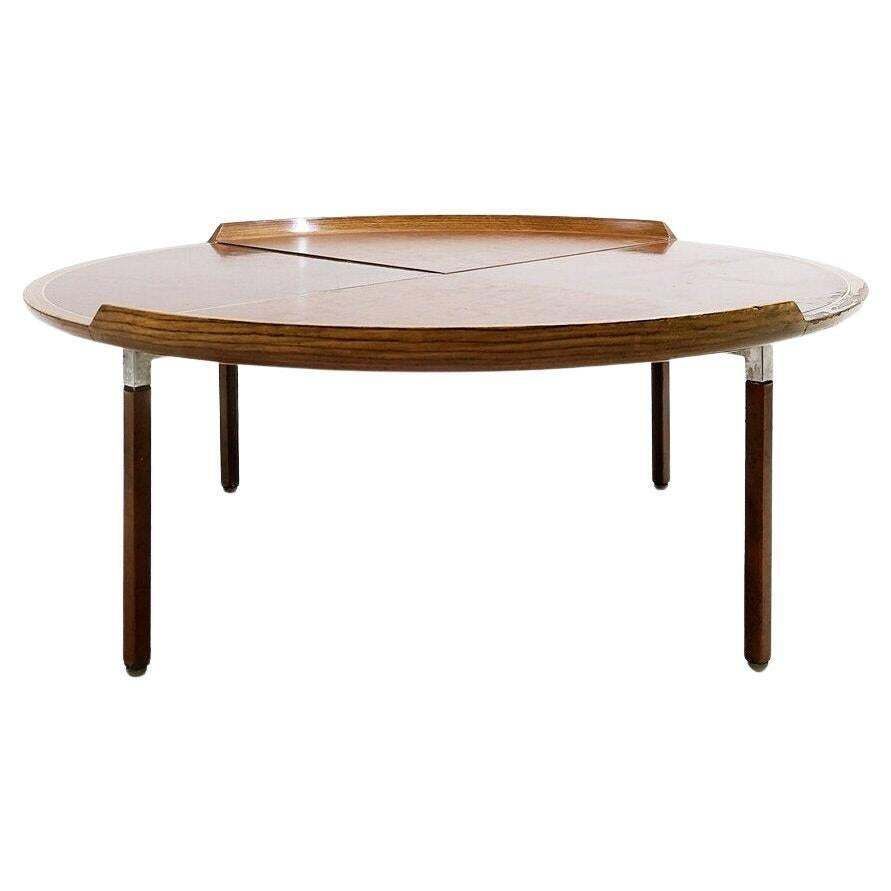 Mid Century Wood And Leather Coffee Table   Circa 1960s