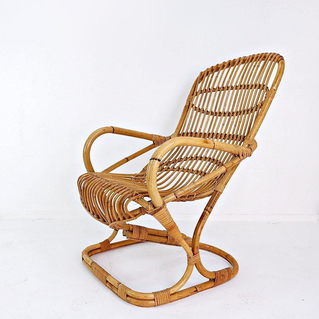 Bamboo Armchair By Tito Agnoli, Mid Century Modern, Italy, Circa 1960 photo furniture
