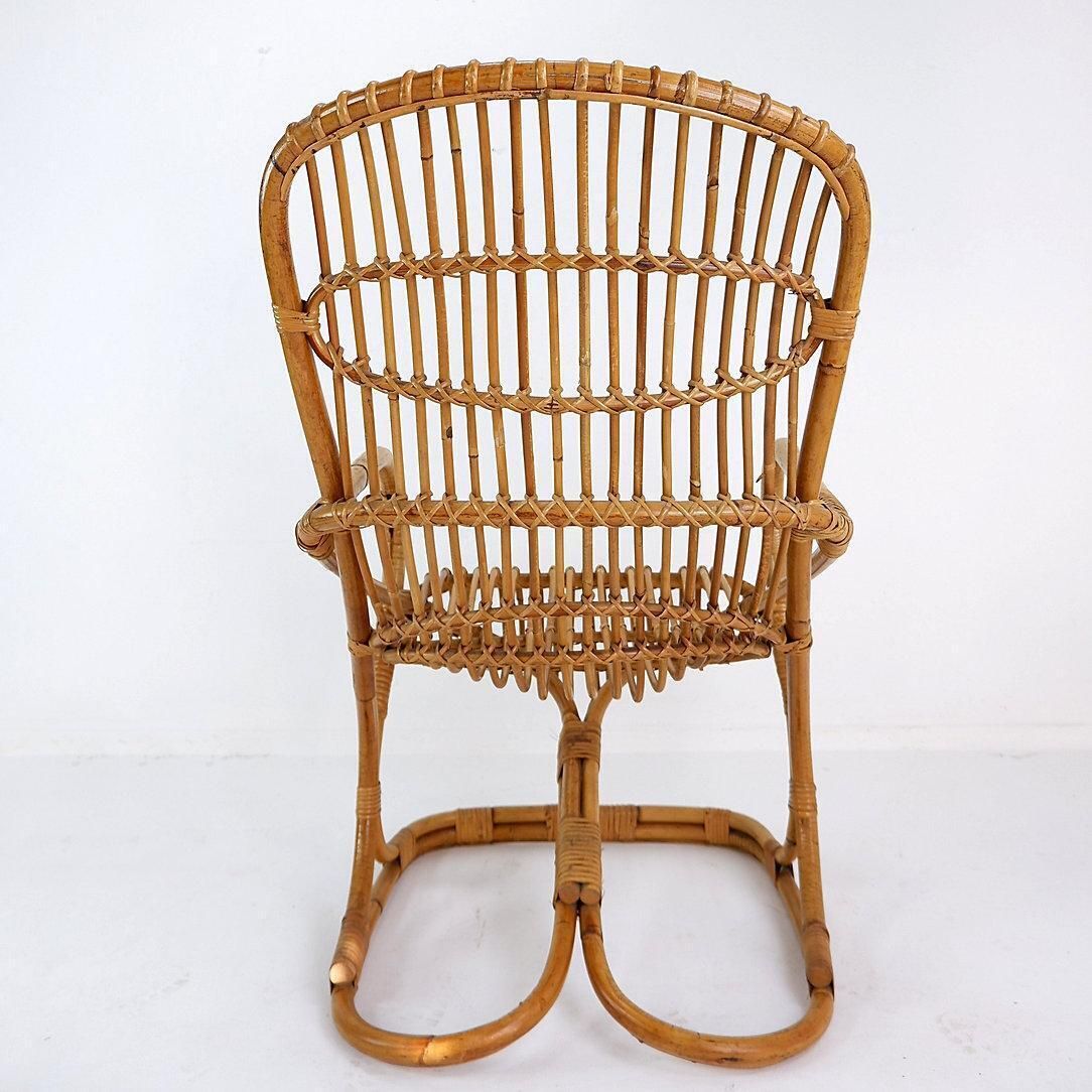 Bamboo Armchair By Tito Agnoli, Mid Century Modern, Italy, Circa 1960 photo Furniture