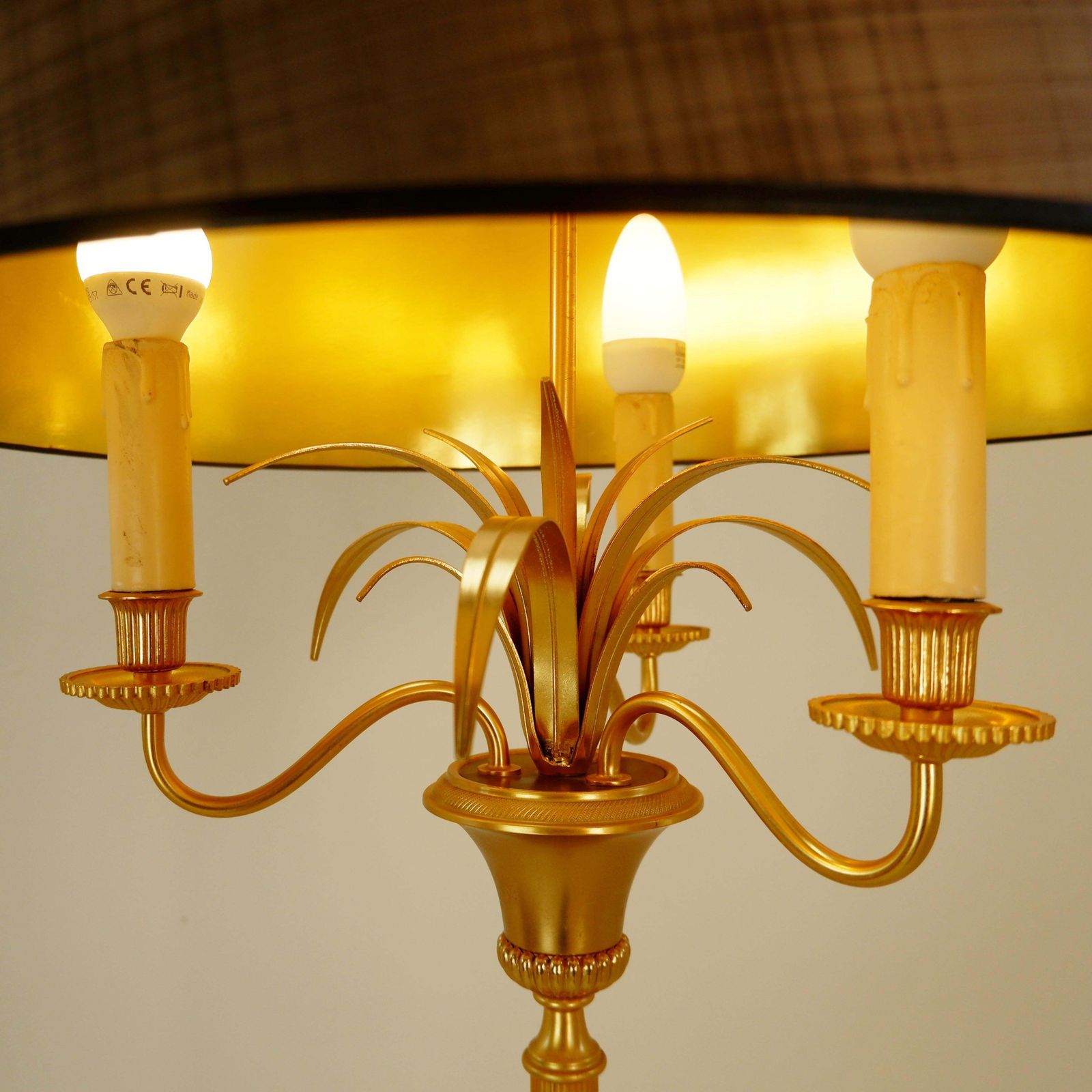 Pineapple Brass Floor Lamp In The Style Of Maison Charles, Circa 1970 photo vinterior