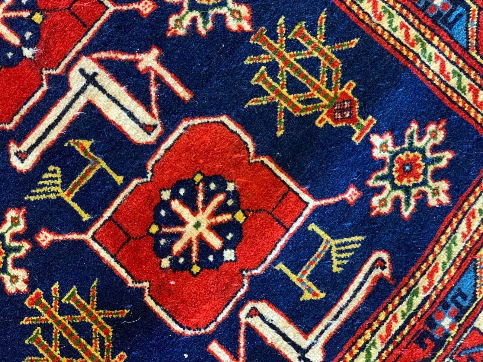 Antiek verzamelbaar tapijt, Kaukasisch "Karakashli" Shirvan-tapijt, jaren 1880 photo Textiel