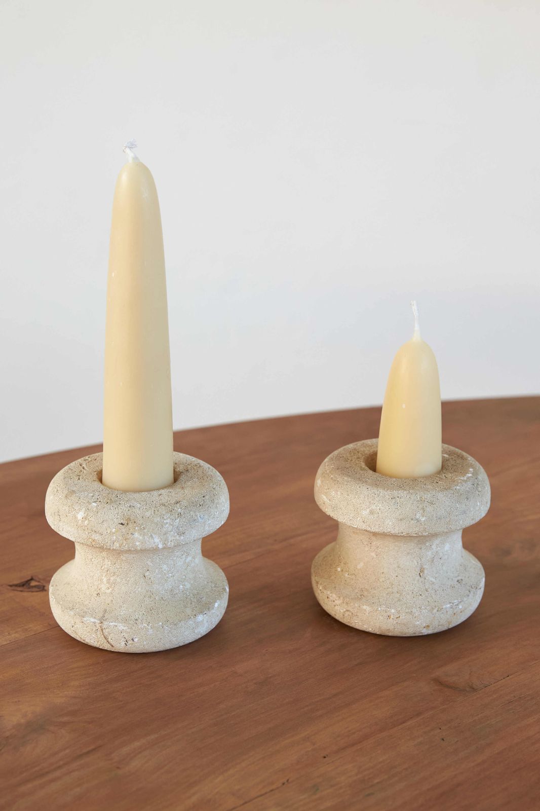 Pair Of French Luberon Stone Candle Holders, C1970 photo furniture