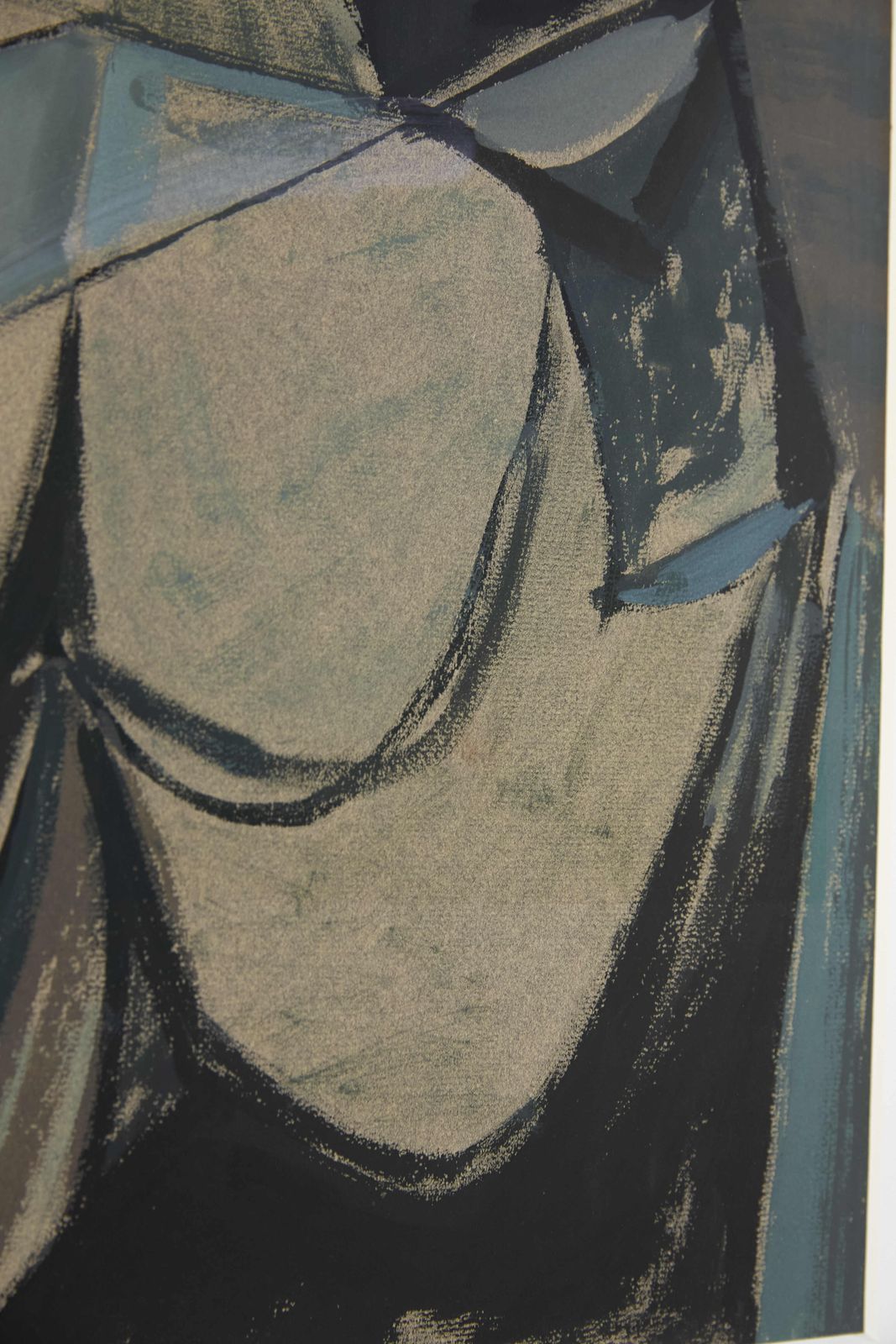 Abstract Figurative Painting On Paper By Morris Kestelman, Signed. photo Art