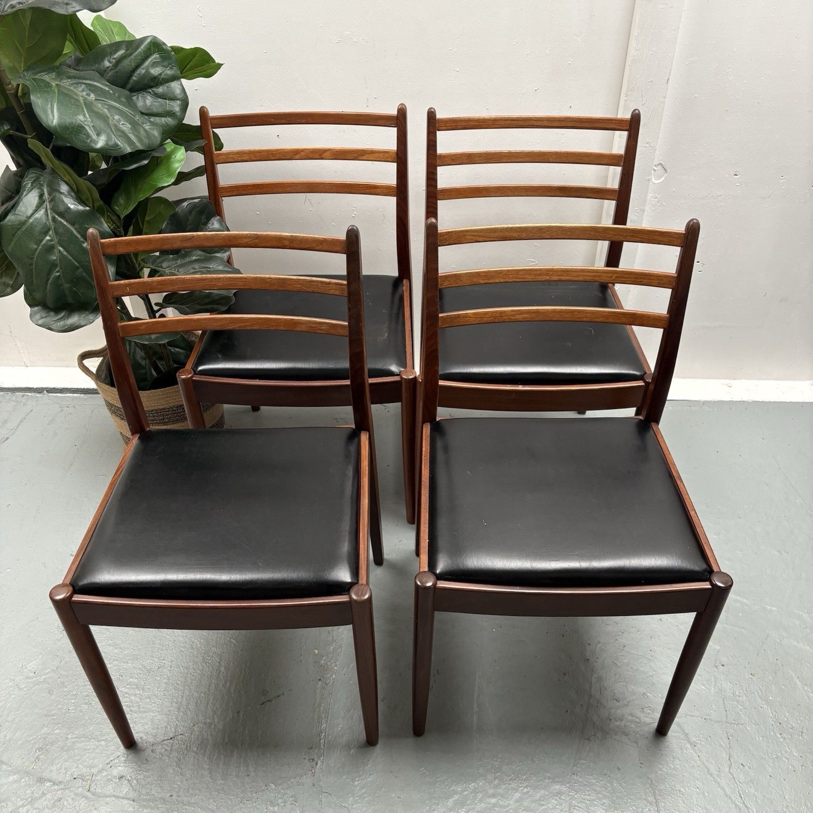 Ladderback Teak Dining Chairs By Victor Wilkins For G Plan, 1960s, Set Of 4 photo furniture