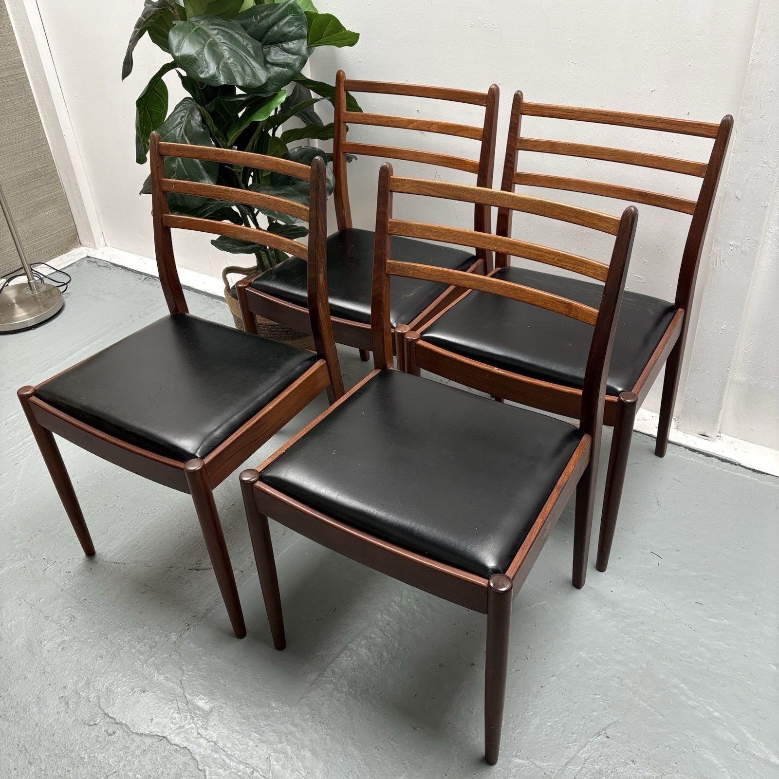 Ladderback Teak Dining Chairs By Victor Wilkins For G Plan, 1960s, Set Of 4 photo Furniture