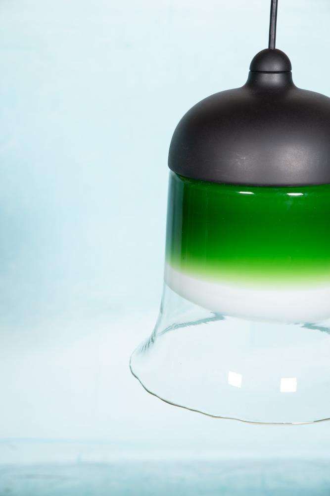 Space Age Peil & Putzler Glazen Hanglamp, Minimalistisch photo vinterior