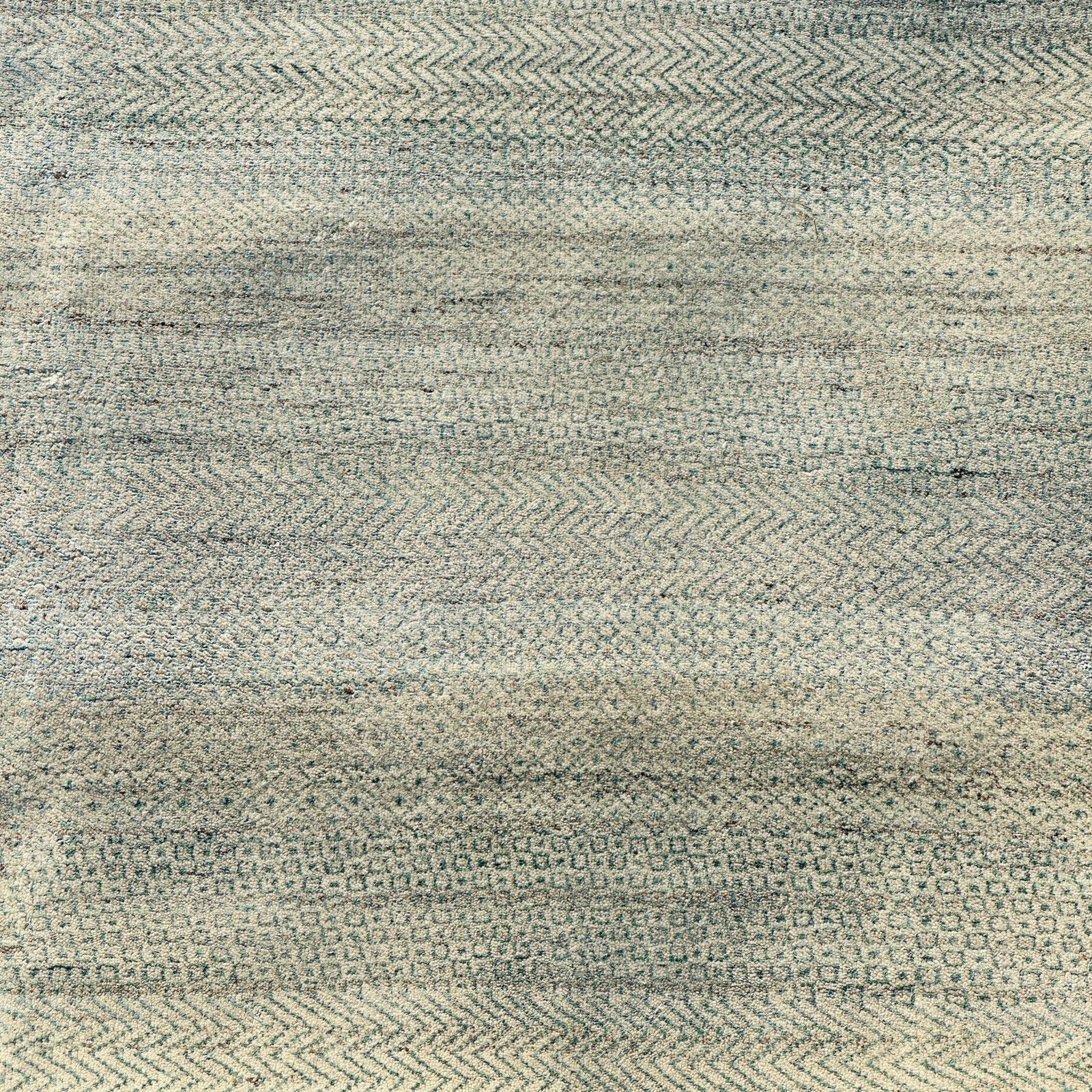 Tapis artisanal 245 x 305 cm (8 x 10 ft) minimaliste en ivoire, laine et bambou, noué à la main photo Textiles