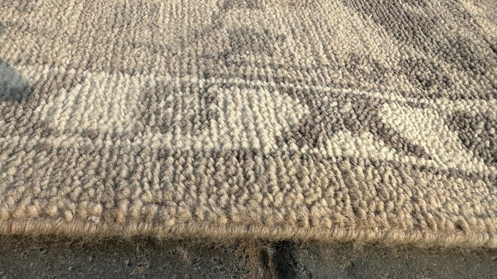 Tapis en laine noué à la main 275 x 365 cm, motif floral beige pour salon photo 5118.0