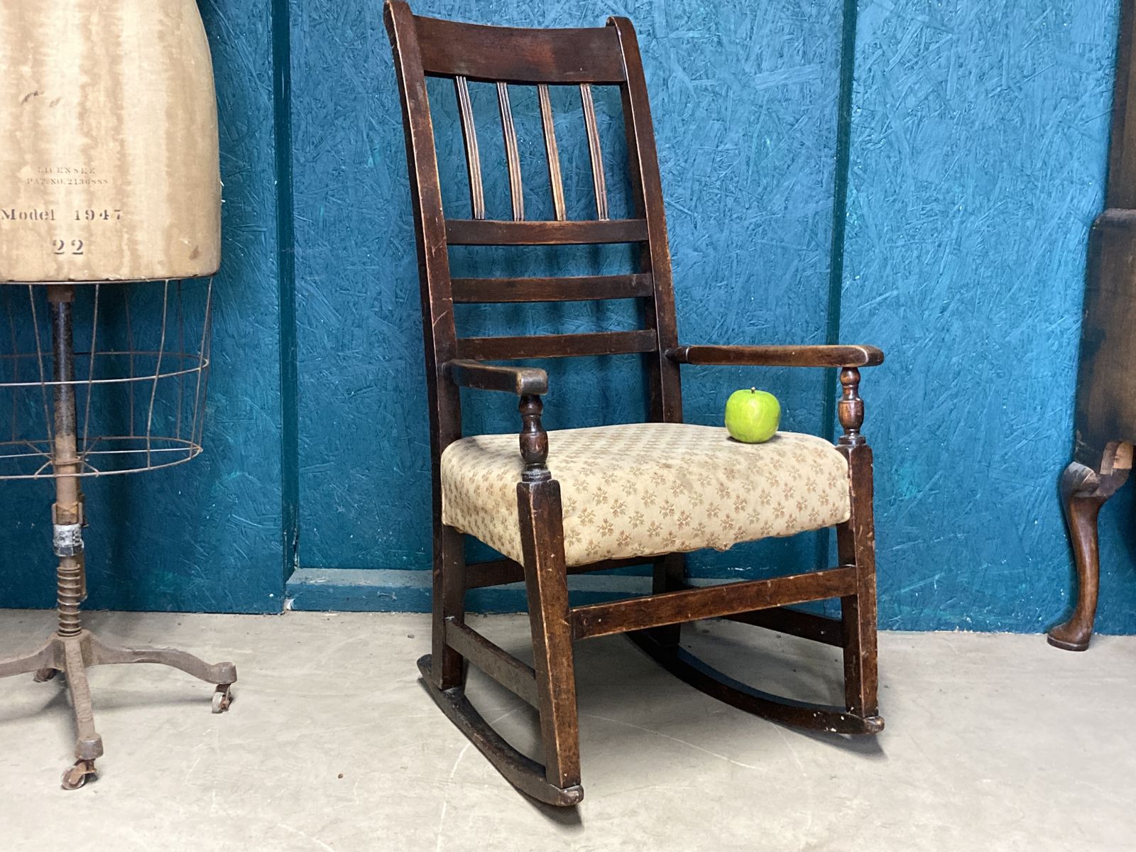 A Charming Early Antique Country Oak Rocking Chair photo furniture