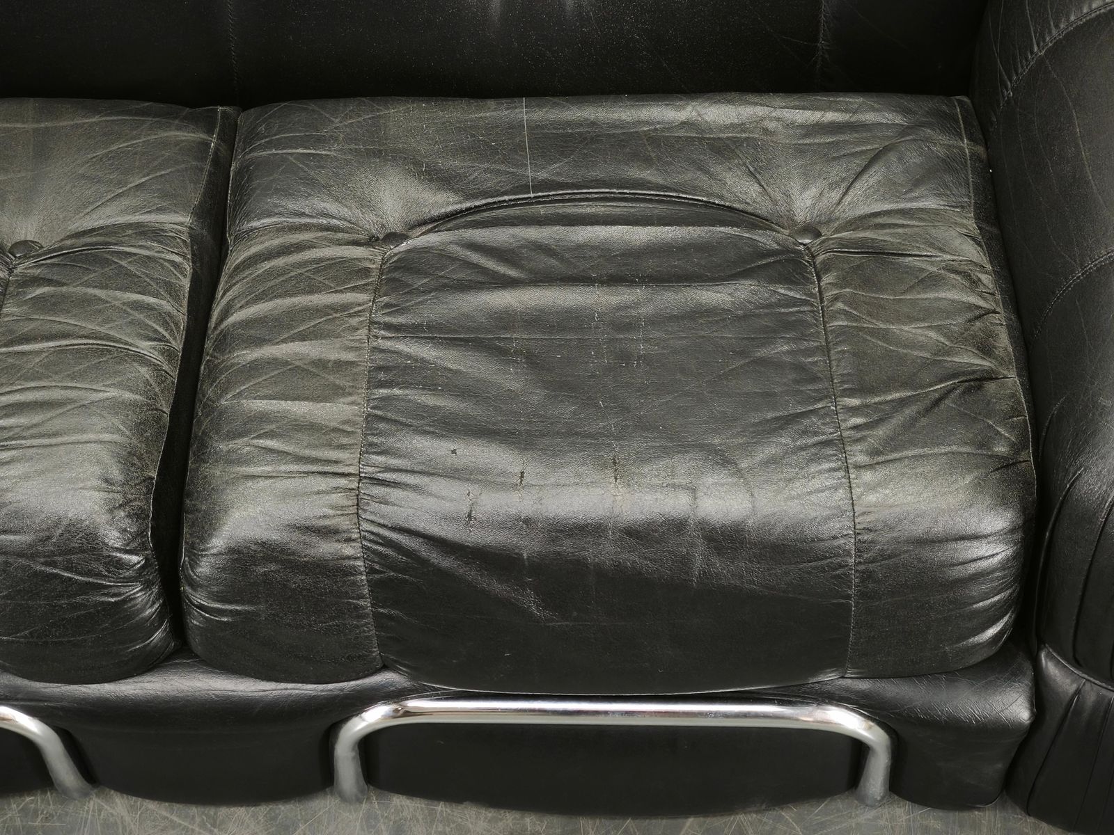 1970s Italian Two Seat Sofa By Adriano Piazzesi In Chrome And Leatherette photo vinterior