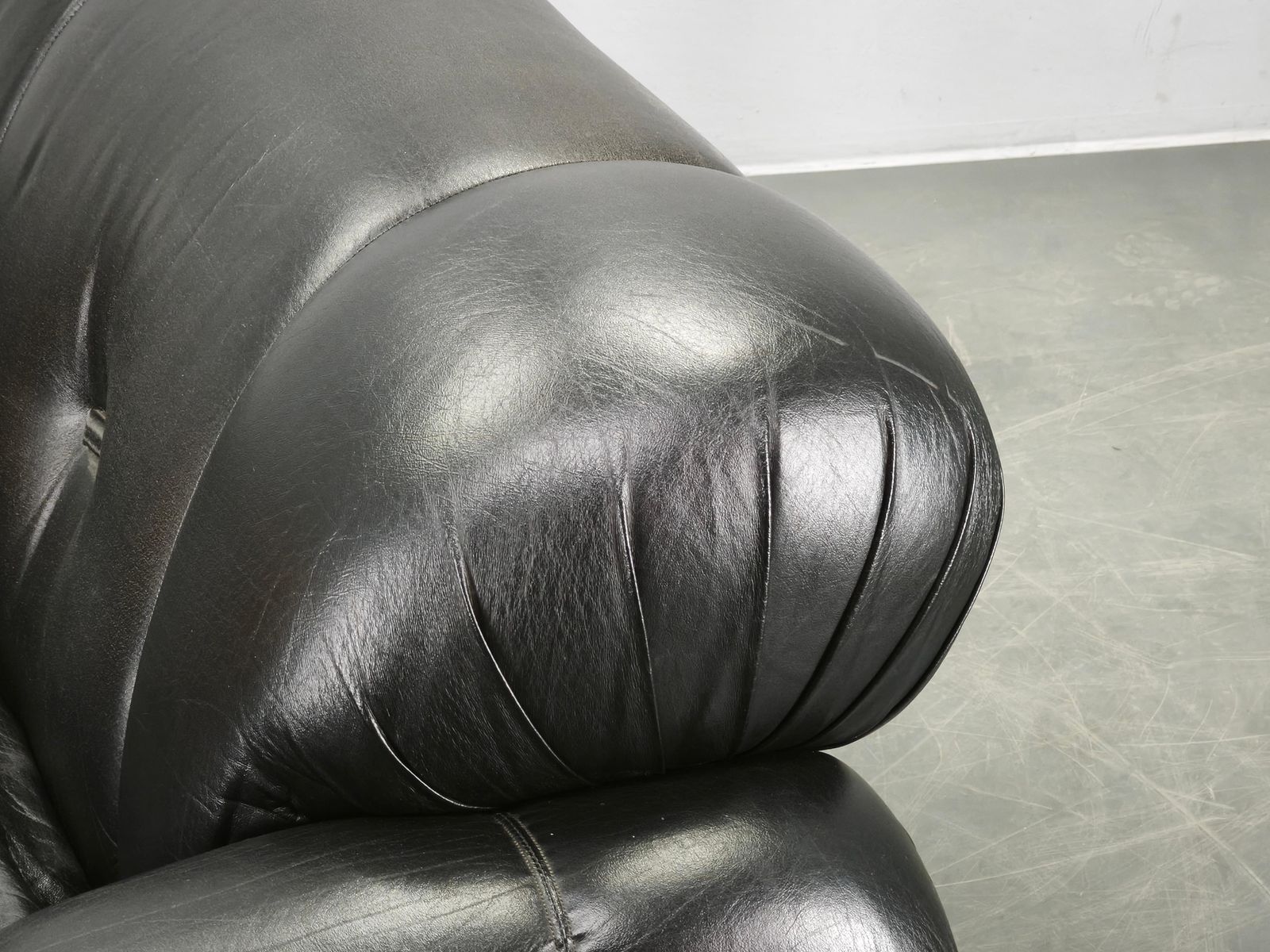 photo for sale 1970s Italian Two Seat Sofa By Adriano Piazzesi In Chrome And Leatherette
