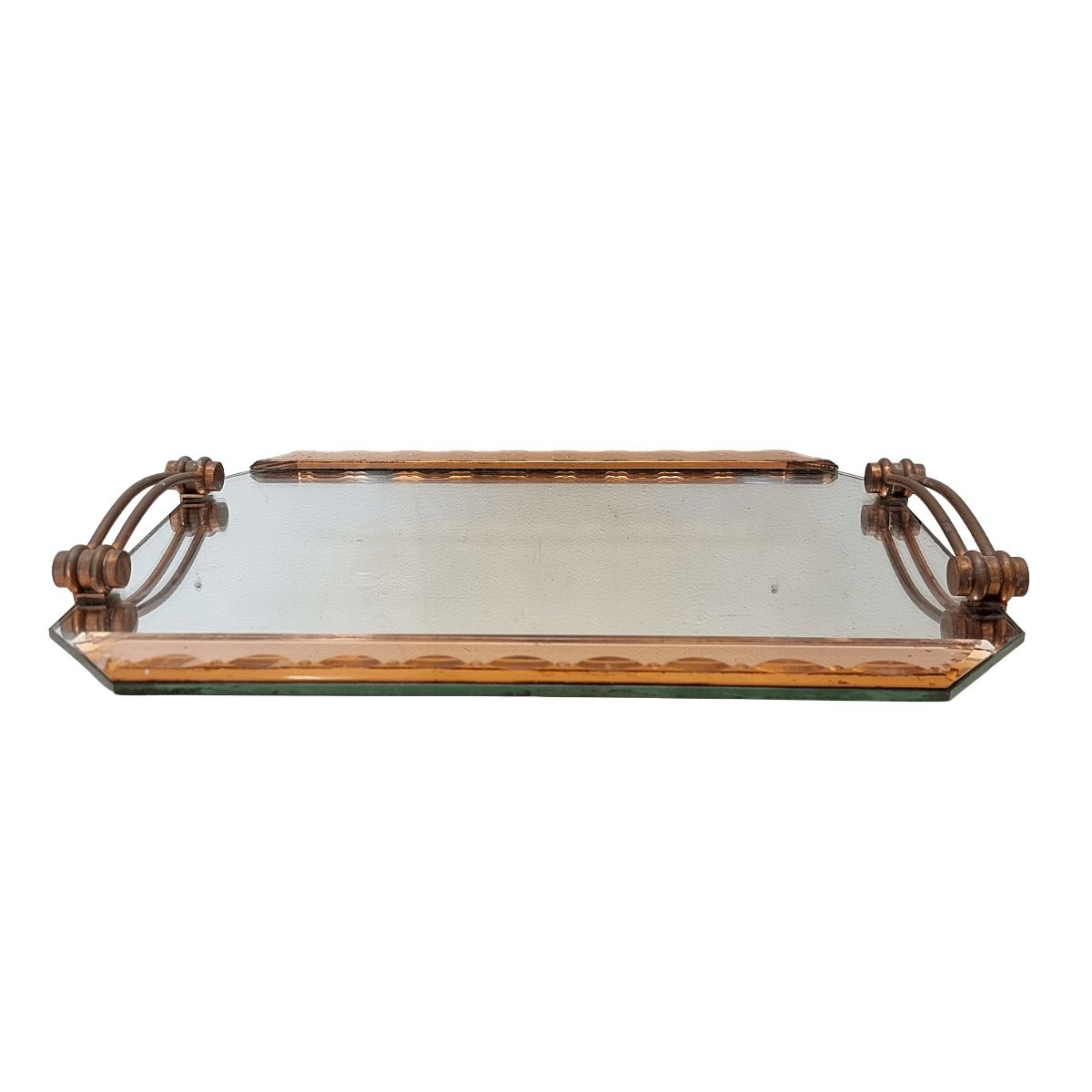 Plateau en verre Art déco français, années 1930/40