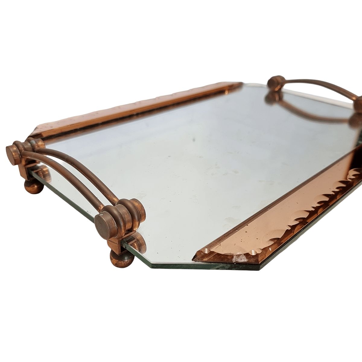 French Art Deco Glass Tray, 1930/40s photo for sale