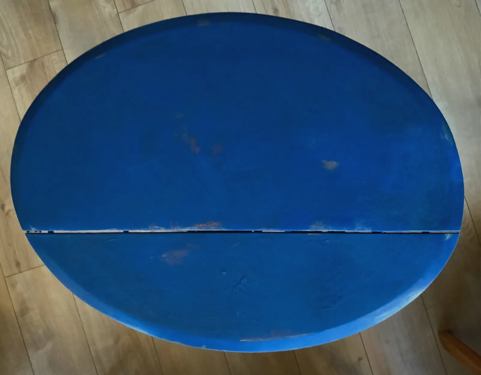 Antique Blue Pedestal  Side/Coffee Table, Oval Top, 1900s, Sweden photo buy