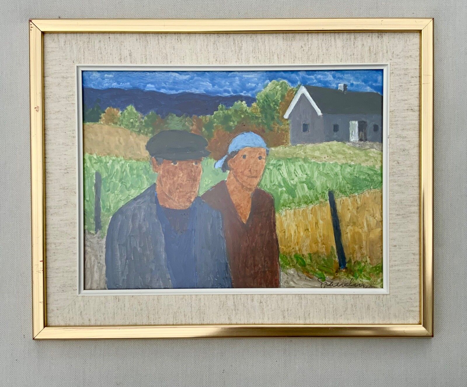 Small Svan Grandin (1906  1982) Vintage Painting Landscape Signed