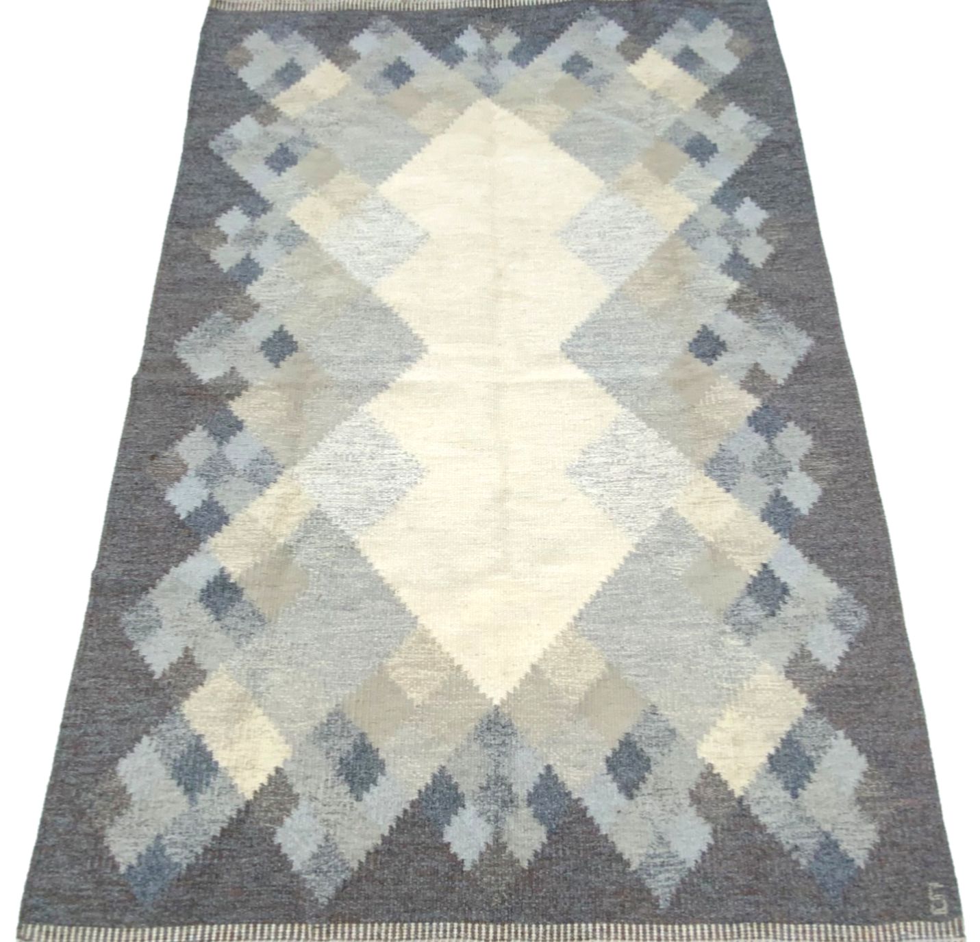 Mid Century Swedish Kilim Röllakan Rug By Brita Svefors For Axeco Svenska 1960s photo furniture