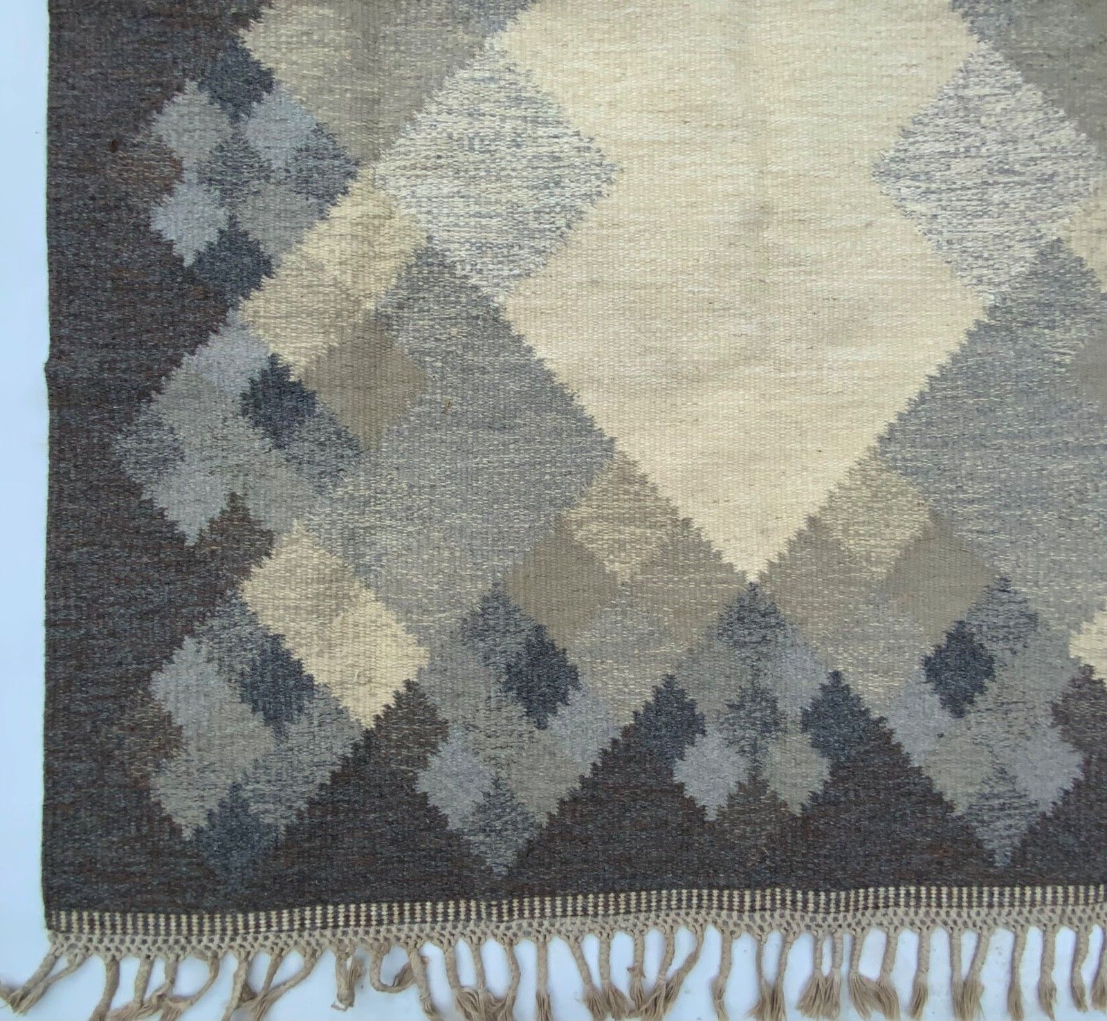 photo vintage Mid Century Swedish Kilim Röllakan Rug By Brita Svefors For Axeco Svenska 1960s