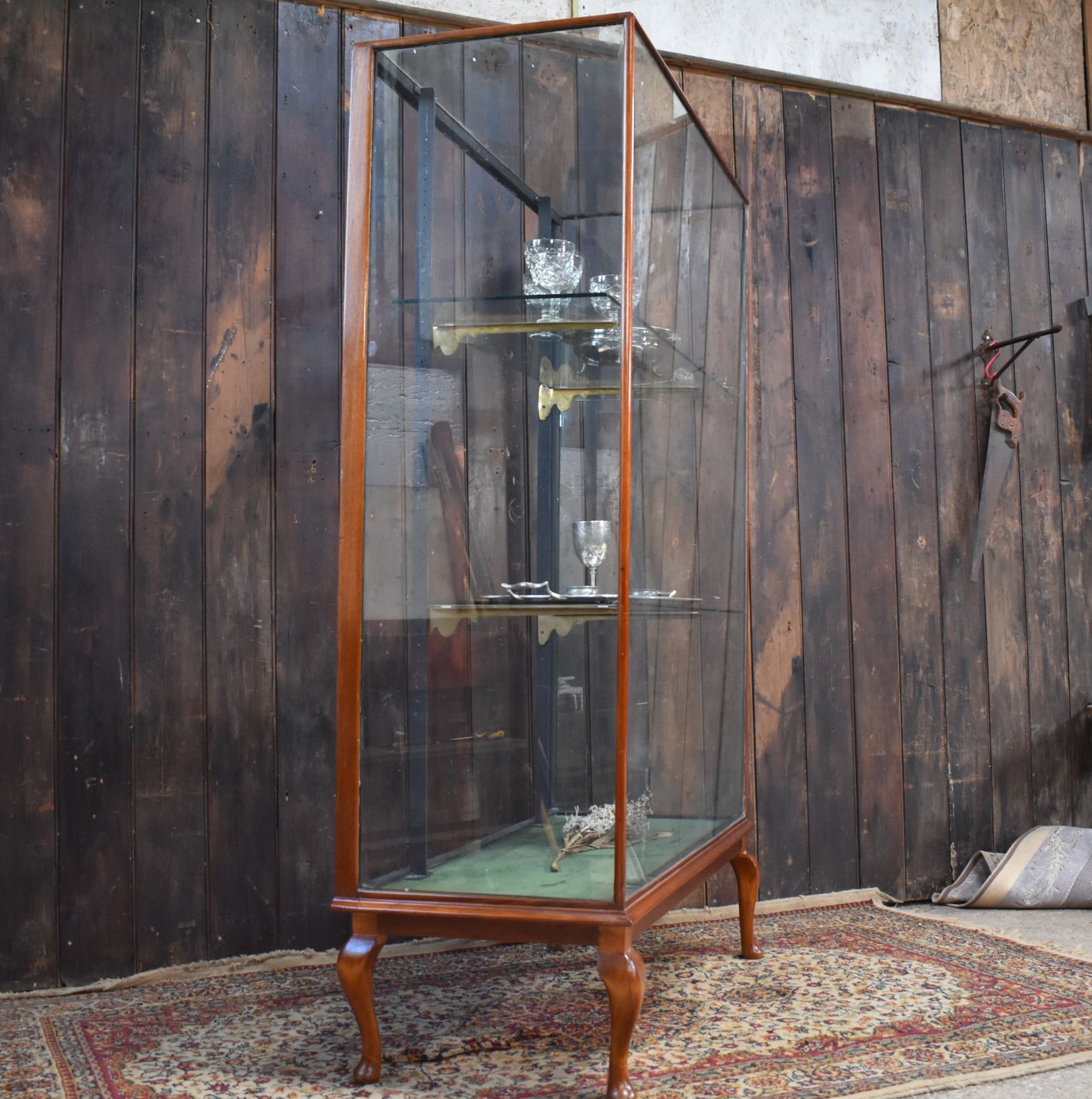 Antique Mahogany Haberdashery Outfitters Glass Shelves Shop Display Cabinet photo 795.0