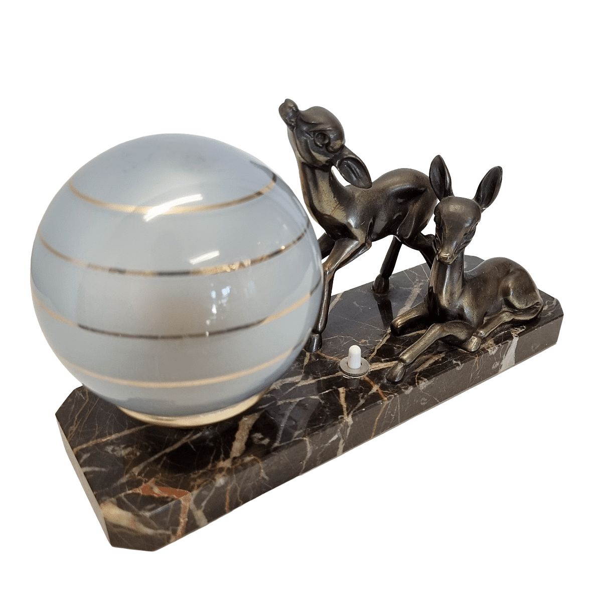 Lampe Art déco française aux Bambis, années 1930-1940 photo for sale