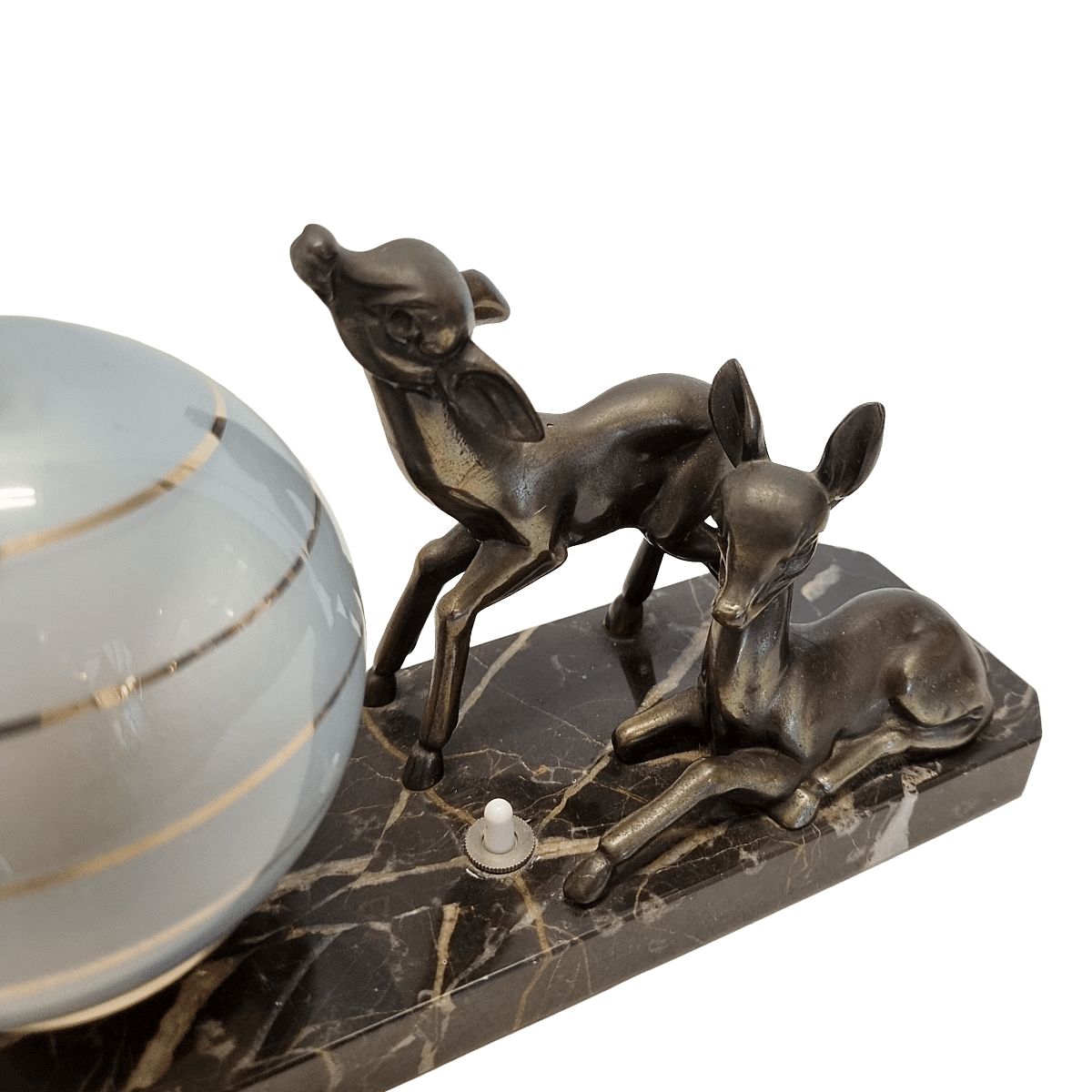 Lampe Art déco française aux Bambis, années 1930-1940 photo Luminaires