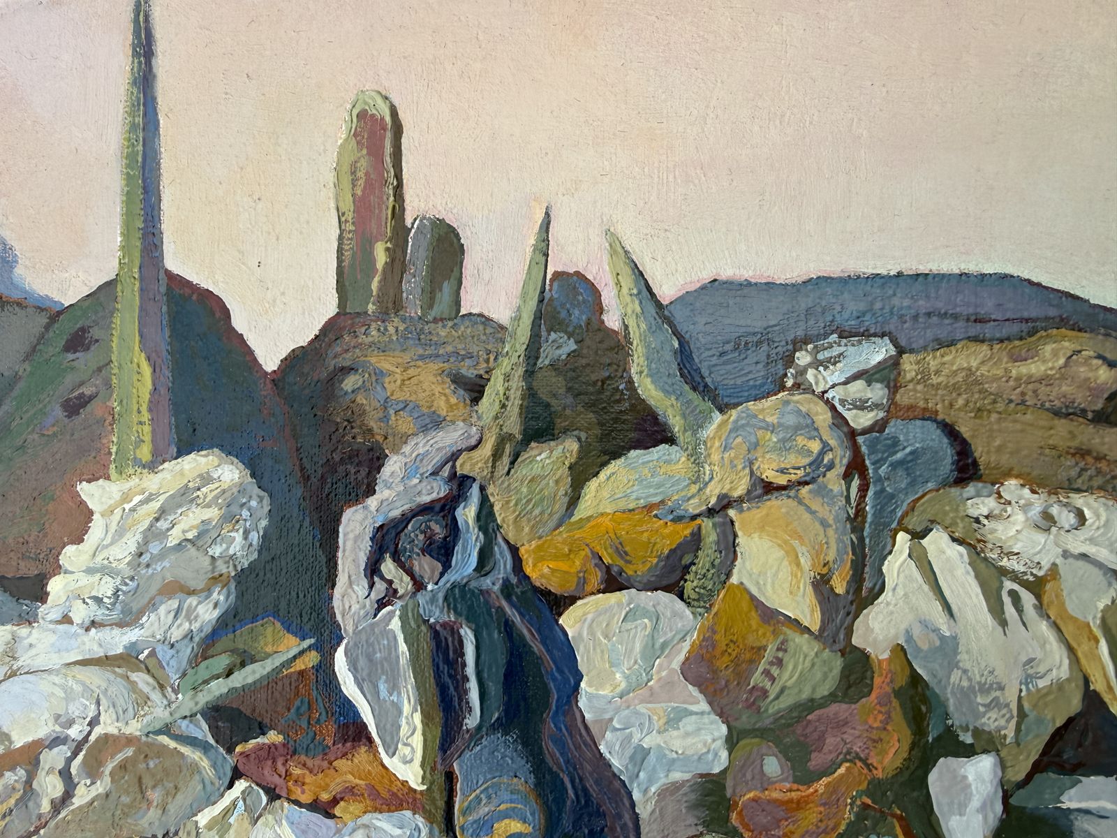 Antoni Pitxot Surrealistische Minerale Landschap Spaans Catalaans Olieverf op Doek 1985 – Dalí-kring photo Kunst