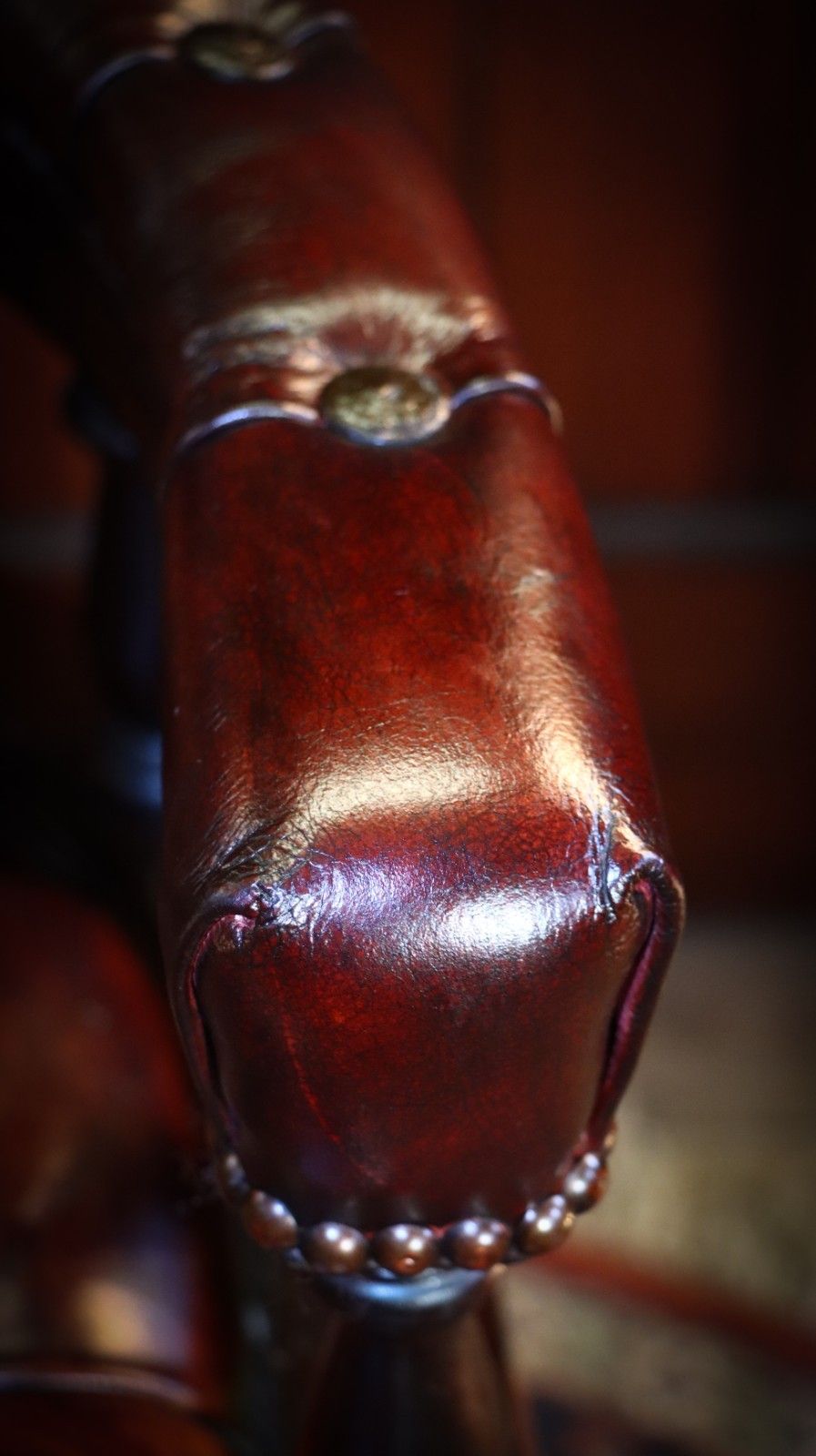 Furniture Stunning George Smith Captains Swivel Leather Armchair Dark Tan Del 🚚 photo