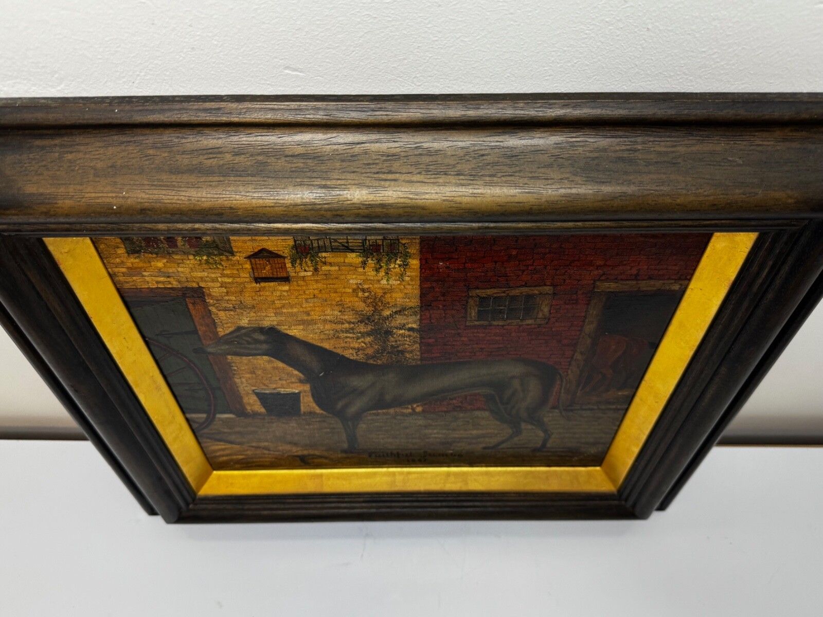 19th Century Oil Painting Prized Sporting Greyhound Racing Champion After Edwin Landseer photo vinterior